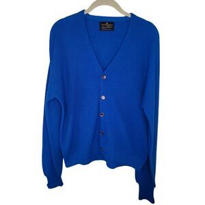 Puritan Gary Player Vintage blue acrylic cardigan sweater size Medium